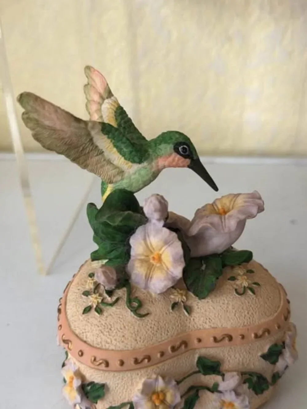 Wind Beneath My Wings Heart Shaped Hummingbird Music Box